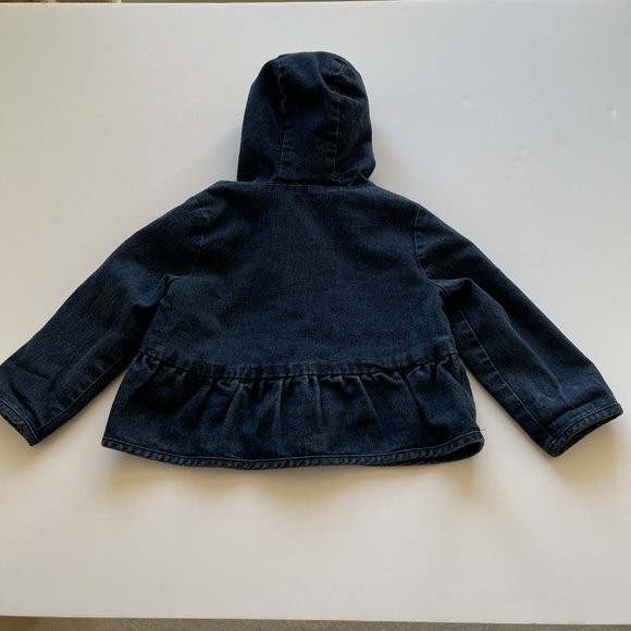 Toddler fancy peplum denim jacket with hood, Joe Fresh 18m - 2T - Picture 2 of 3